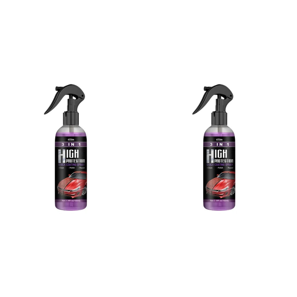 3 in 1 High Protection Quick Ceramic Coating Nano Spray Car Coating Wax Polishing Spray Plastic Refresh Fast Fine Scratch Repair Peaceful Pleasures Health and Wellness 100ml 2PCS