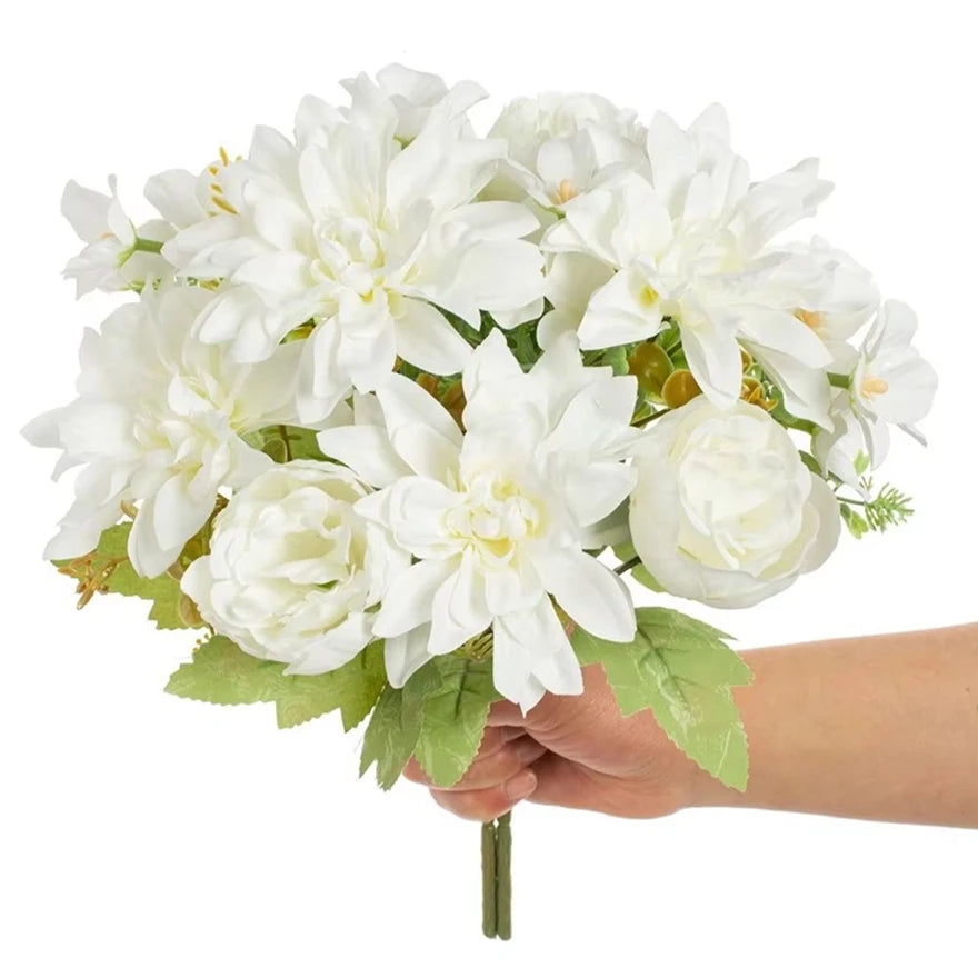 Silk Dahlia & Peony Artificial Flowers for Weddings & Decor