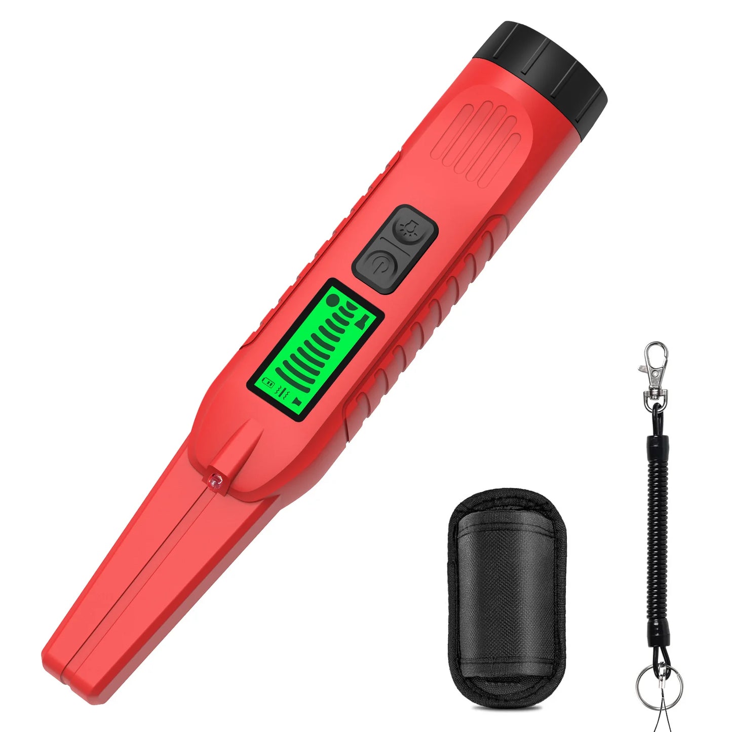 Professional Metal Detector with 360° Scan, Built-in Flashlight & LCD Display High Sensitivity Detector For Beach/Field Hunting Peaceful Pleasures Health and Wellness Red