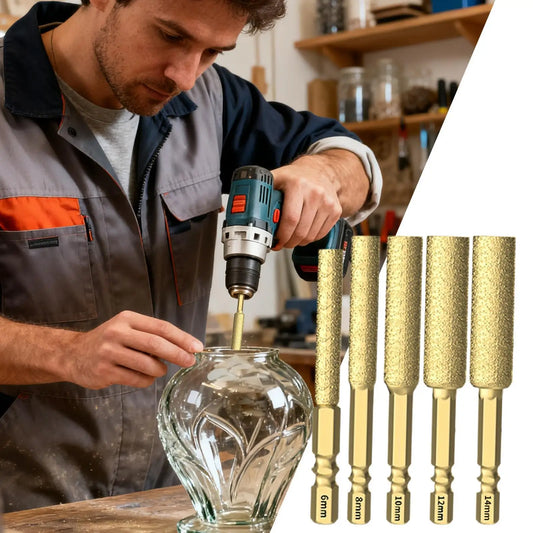 Diamond Grit Tile & Glass Drill Bits Set – 5-Piece Hex Shank Masonry Drill Bit Set Peaceful Pleasures Health and Wellness CN