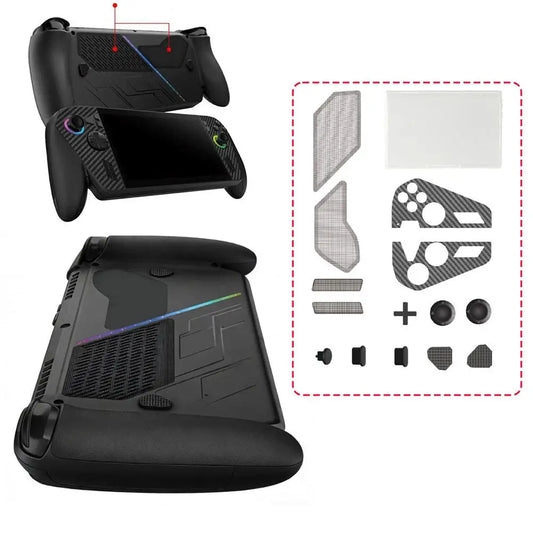 For ROG For Xbox Ally/X Universal Handheld Dust Plug Protection Kit + Panel Stickers + Silicone Joystick Caps Peaceful Pleasures Health and Wellness
