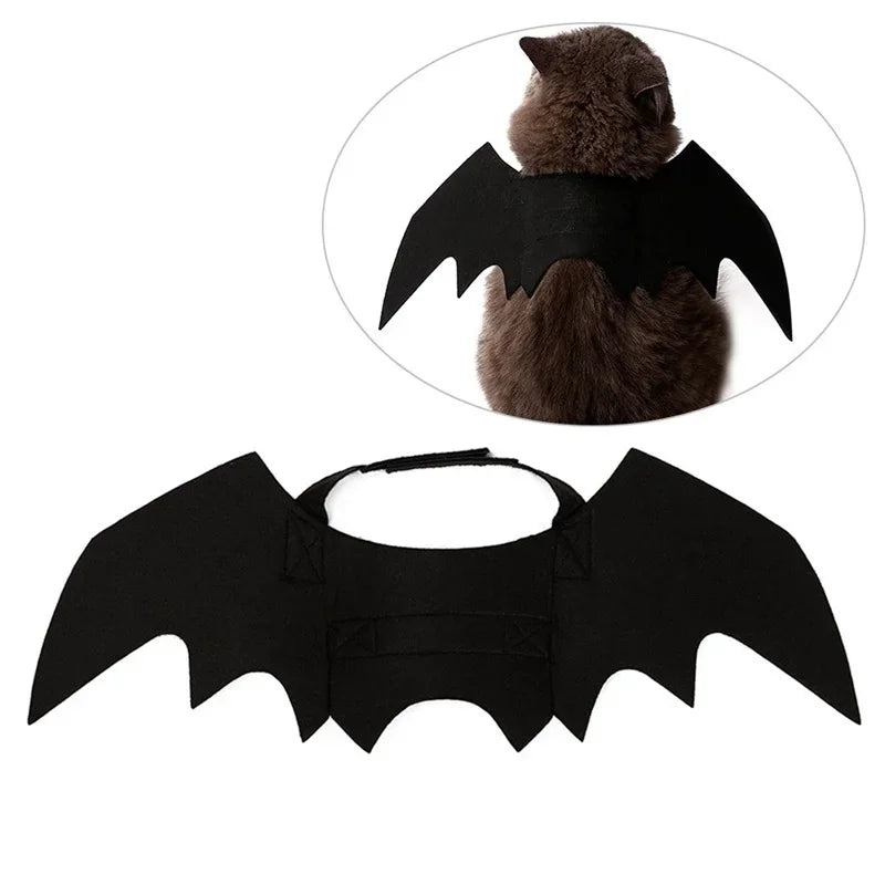 1PC Cute Pet Black Bat Wings Harness Costume Pet Cosplay Suit Cat Dog Halloween Party Pet Supplies Funny Dog Halloween Costume Peaceful Pleasures Health and Wellness
