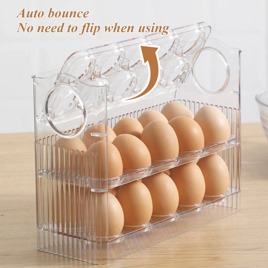 1Pcs New High-capacity multilayer egg storage box Refrigerator Side Door Egg Holder Save space Kitchen specific storage egg tray Peaceful Pleasures Health and Wellness
