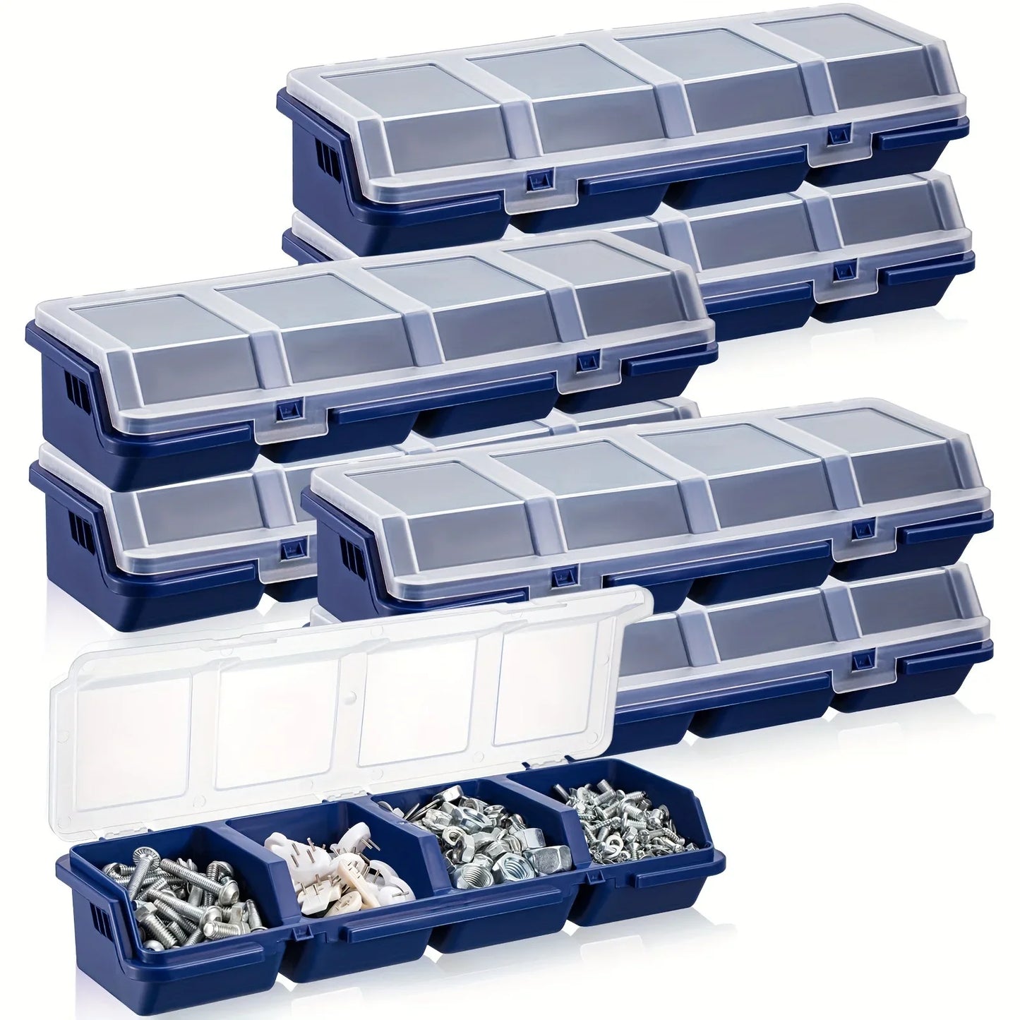 Multi-Compartment Organizer Box for Screws & Small Parts