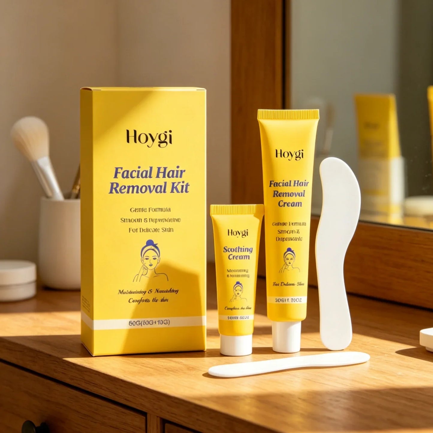 Hoygi Facial Hair Removal Cream – Natural & Painless 60g