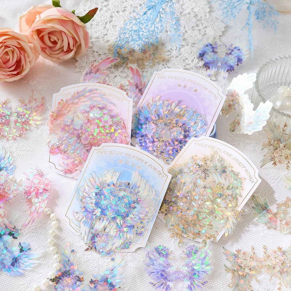 Vintage Pot Gold Stickers Bag Rose Wings Angel Hand Account Base