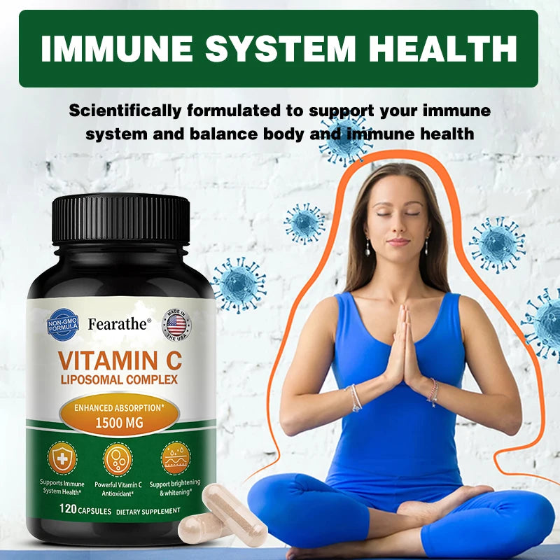 Liposomal Vitamin C Capsules - Powerful Antioxidant, Promotes Collagen Production, Skin Glow, Supports Heart, Immune Health Peaceful Pleasures Health and Wellness
