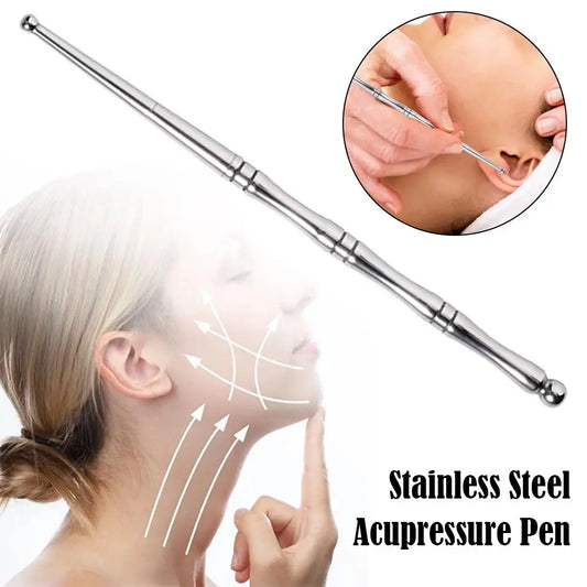 Stainless Steel Acupressure Pen – Dual 4mm/5mm Head Massage Tool Acupressure Massage Pen Oasis Select