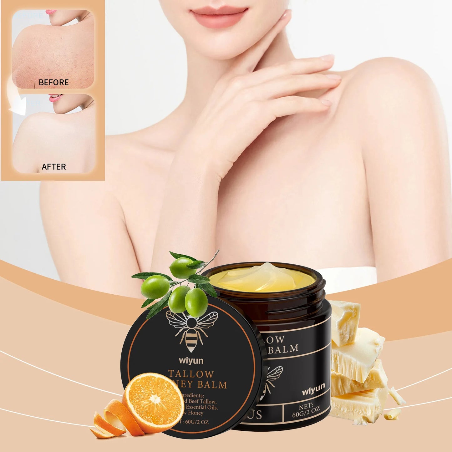 Beef Tallow & Honey Brightening Cream – Fade Dark Spots