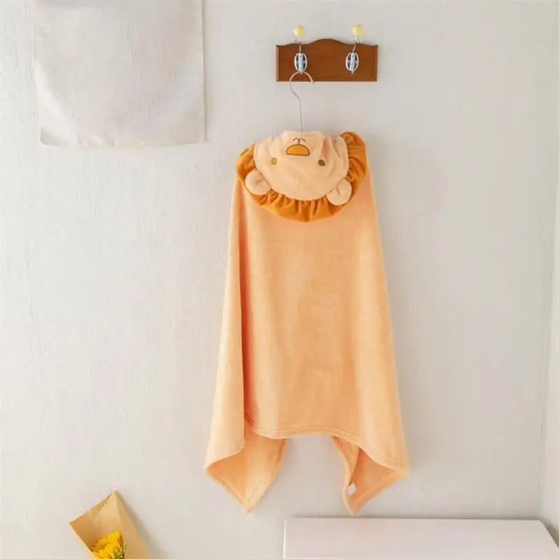 Kids Hooded Bath Towel | Soft Coral Fleece Baby Bathrobe 4–6Y