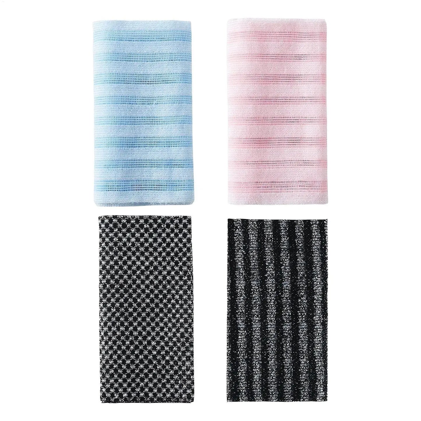 Exfoliating Back Scrubber Towel – Dual-Texture Body Bath Cloth