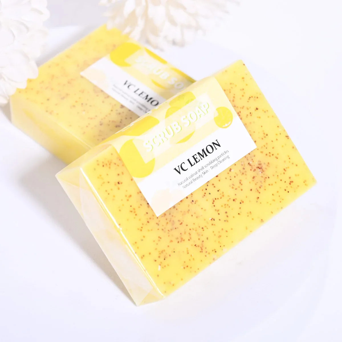 Lemon Exfoliating Handmade Soap – Frosted Particles 100g