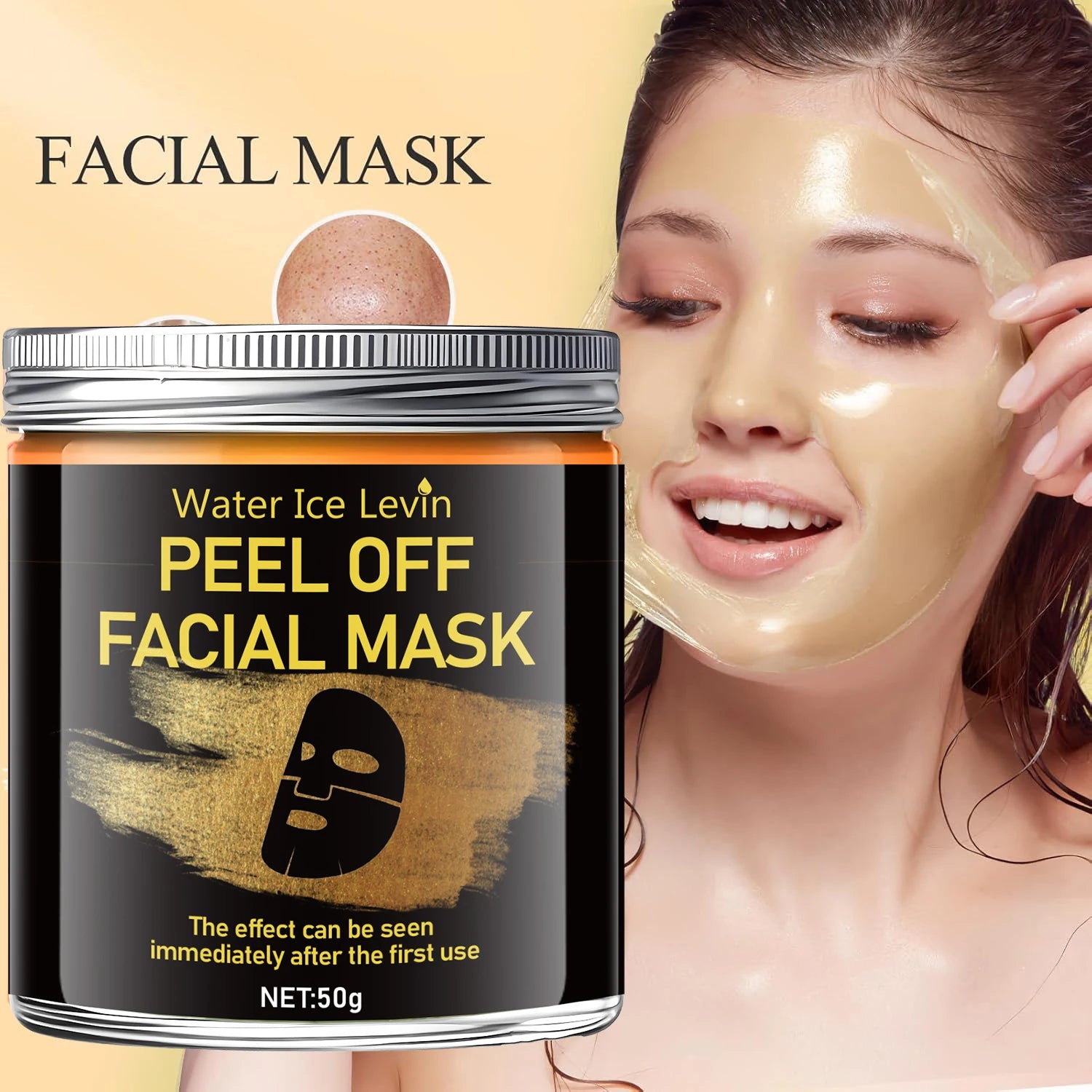 Turmeric Vitamin C Retinol Gel Peel Mask – Moisturizing 50g Gel Peel Face Mask Peaceful Pleasures Health and Wellness