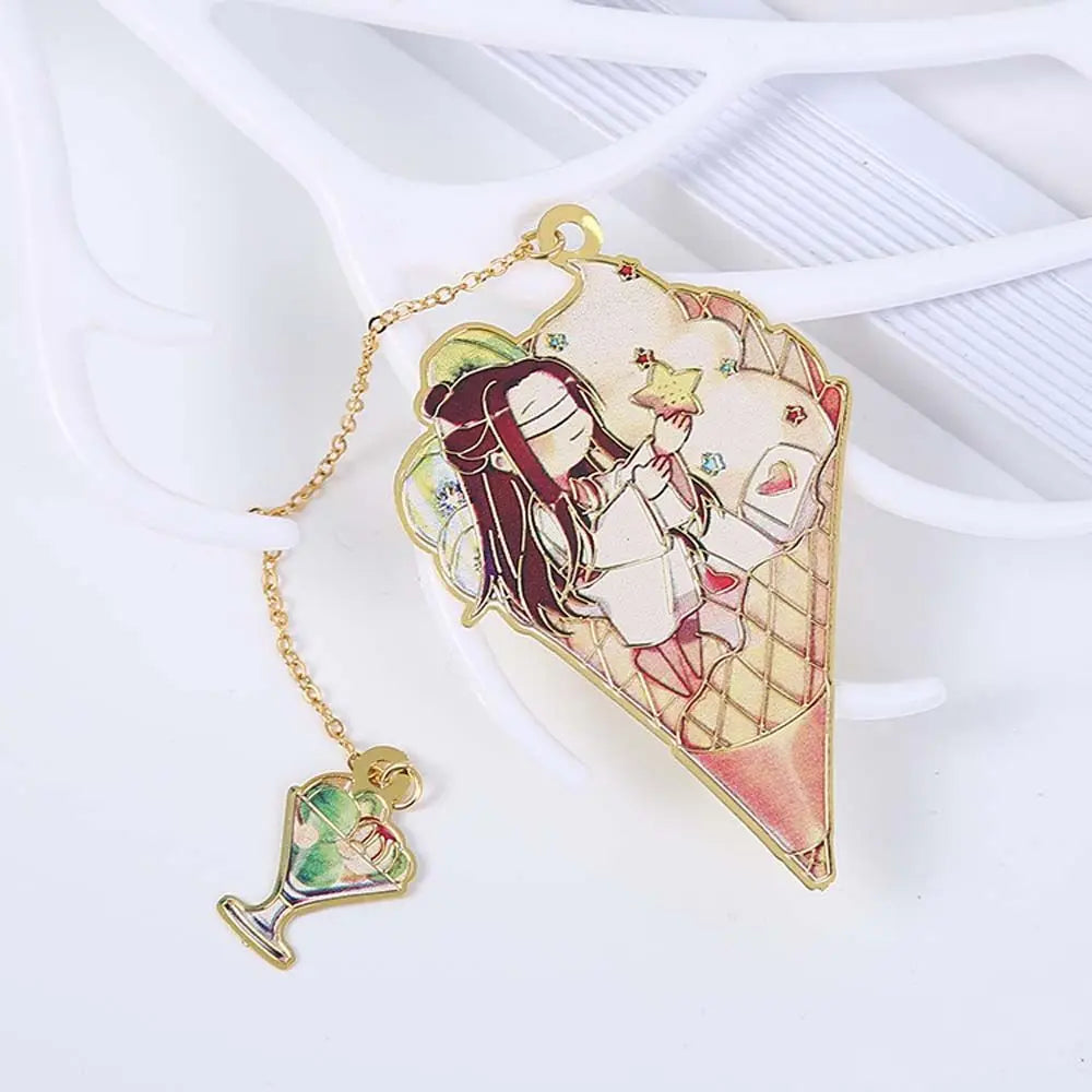 School Supply Stationery Wei Wuxian Lan Wangji Pendant Pagination Mark Mo Dao Zu Shi Bookmark Hollow Bookmark Book Markers Peaceful Pleasures Health and Wellness E