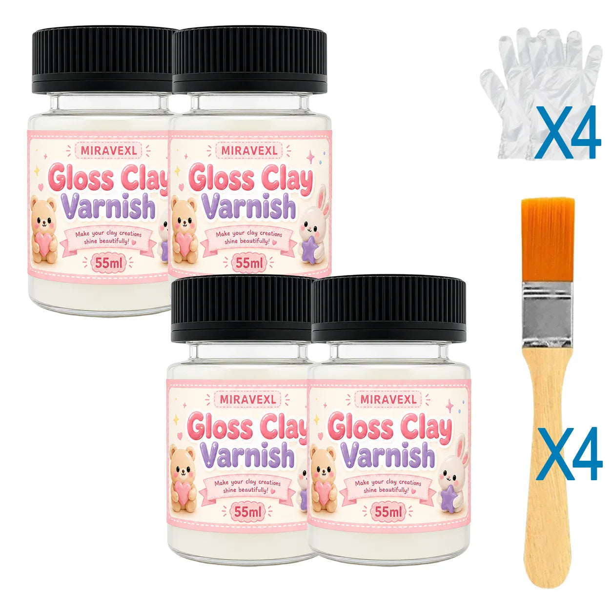 MIRAVEXL Gloss Clay Varnish 55ml | Polymer & Air-Dry Clay Sealer