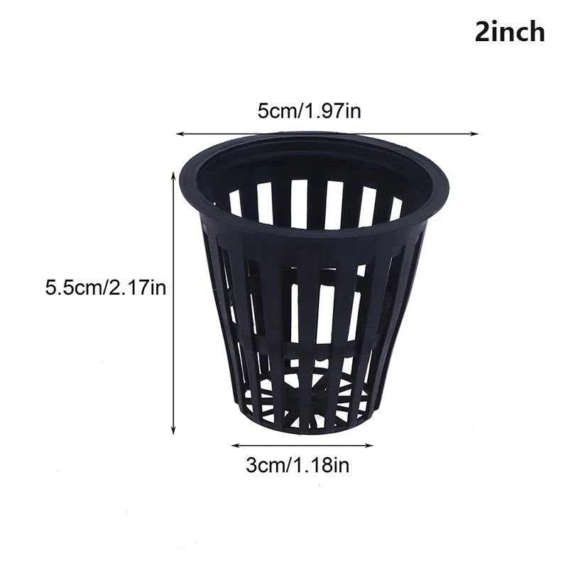 10PCS 2 Inch 3 Inch Grow Orchids Hydroponics Cups Planting Mesh Pot Soilless Net Basket Slotted Colonization Container Peaceful Pleasures Health and Wellness 2INCH Black