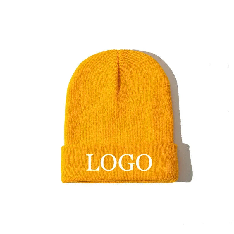 Custom Logo Ribbed Knit Beanie Hat | Unisex Winter Skullcap