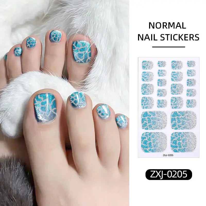 Glitter Toenail Polish Strips – Self-Adhesive Nail Wraps Nail Care Peaceful Pleasures Health and Wellness M
