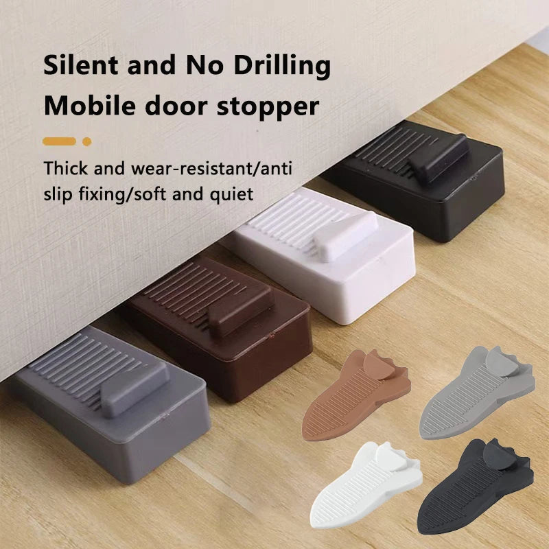 New 1Pcs Safety Rubber Door Stop Stoppers Block Wedge Doorstops Door Stopper Home Office Door Rear Retainer Anti-collision Stop Peaceful Pleasures Health and Wellness