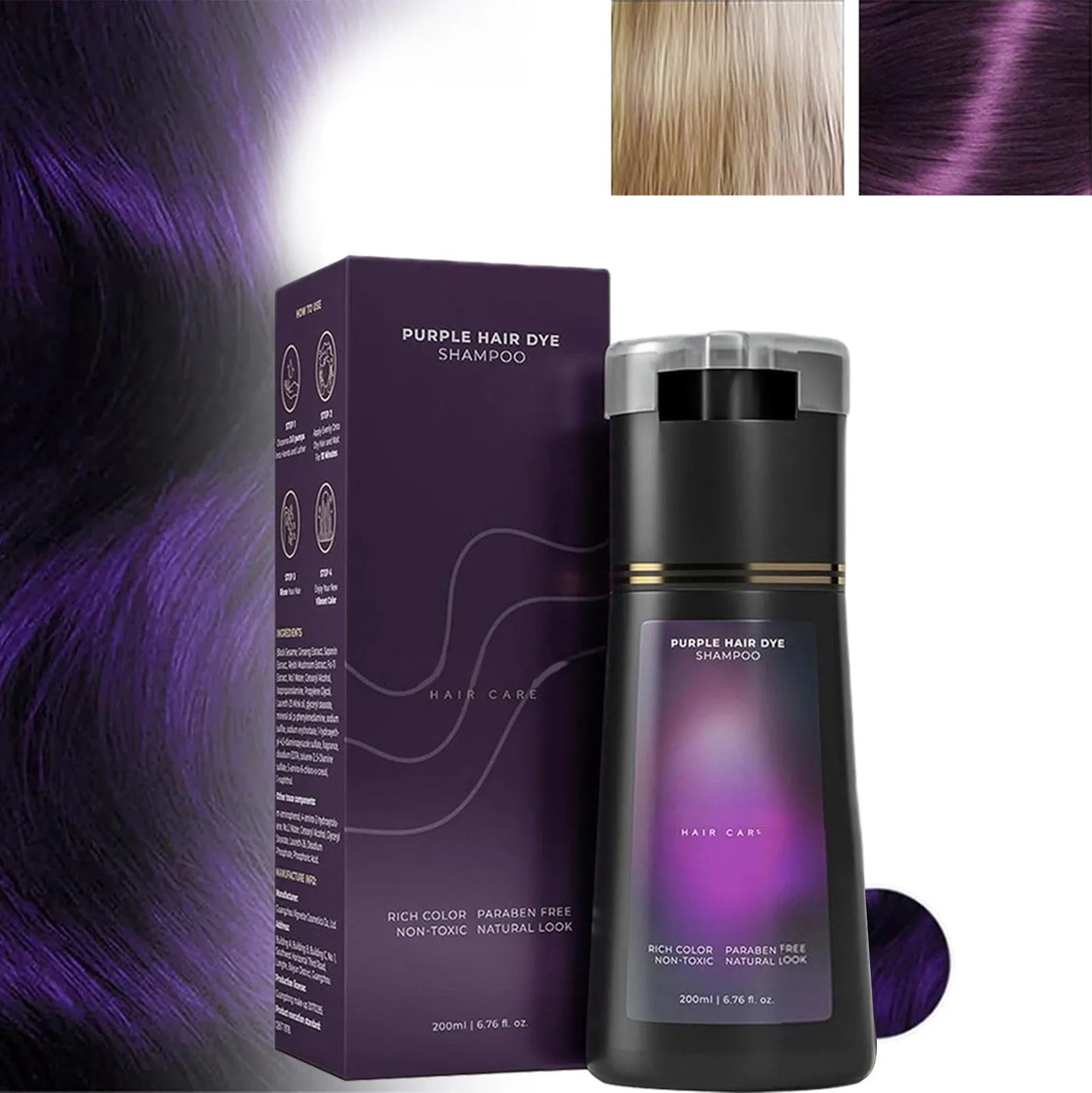 Polar Hair Dye Shampoo, Polar Hair Color, Polar Hair Color Shampoo for Gray Hair Coverage, Haircare Instant Dye Shampoo for Wome Peaceful Pleasures Health and Wellness Purple