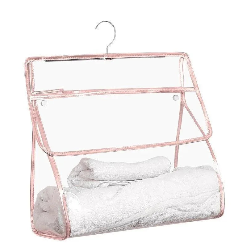 Waterproof Hanging Bathroom Storage Bag – Transparent PVC Wall-Mount Organizer for Toiletries, Cosmetics & Phone