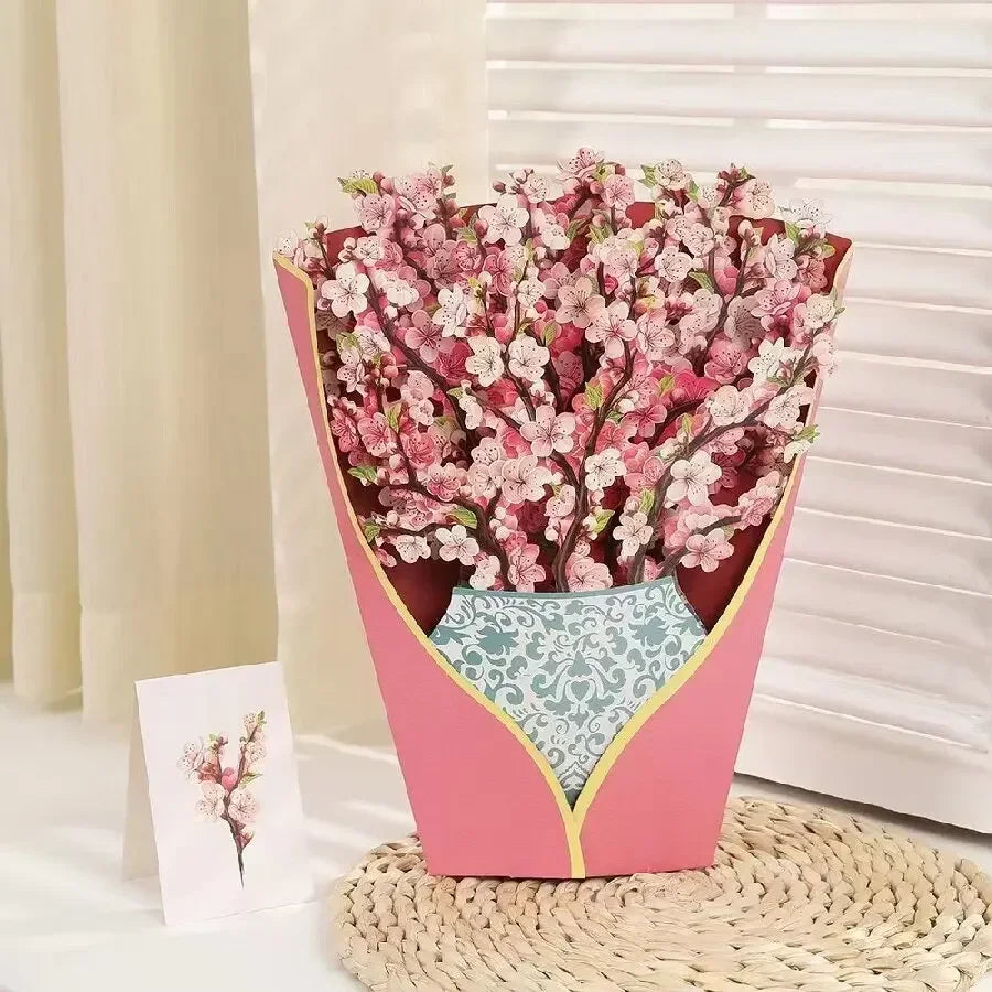 3D Pop-Up Paper Flower Bouquet Card | Valentine's Mother's Day