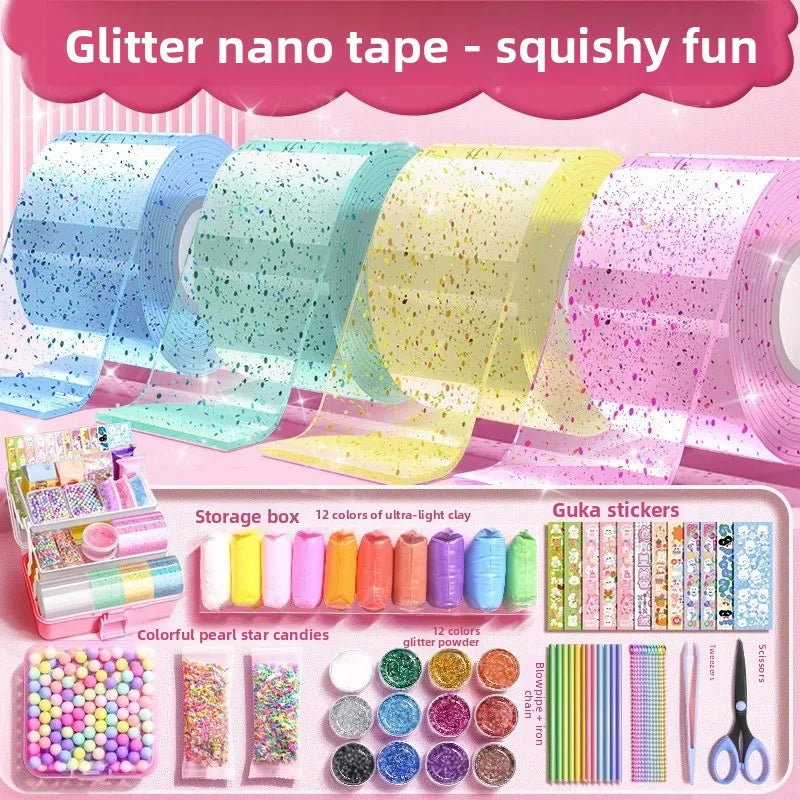 Glitter Nano Tape Bubble Kit – DIY Squishy Fidget Set for Kids