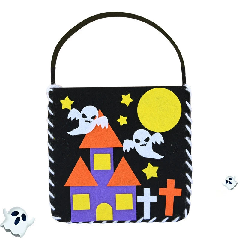 Hand Sewn Halloween Trick Supports Tote Bags Kids DIY Crafts Kits