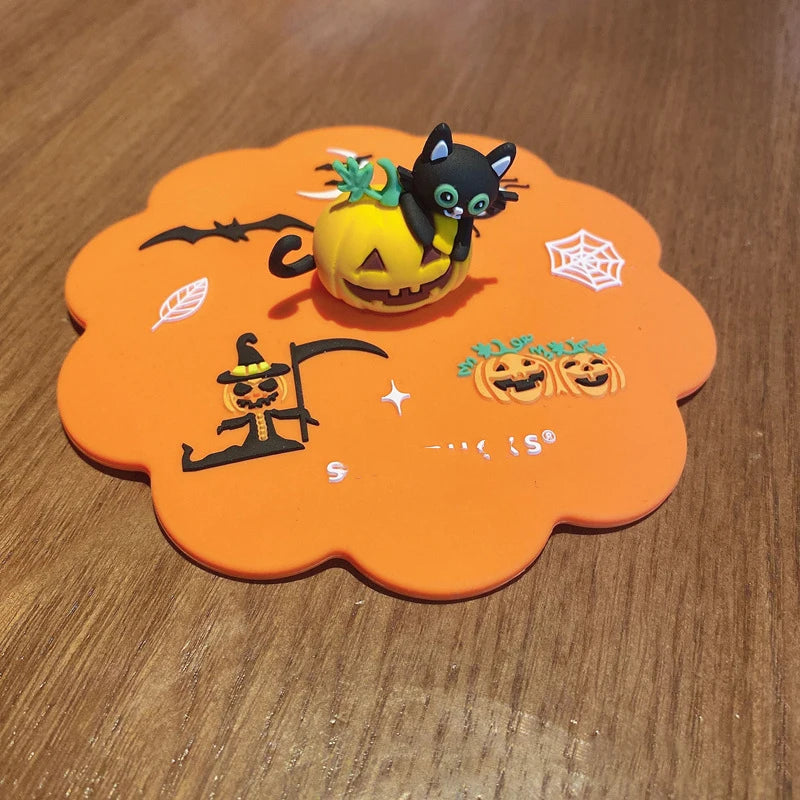 Food-grade Silicone Cup Cover Drinking Cup Cover Cute Cartoon Dustproof Universal Cup Cover Coffee Cup Cover Peaceful Pleasures Health and Wellness