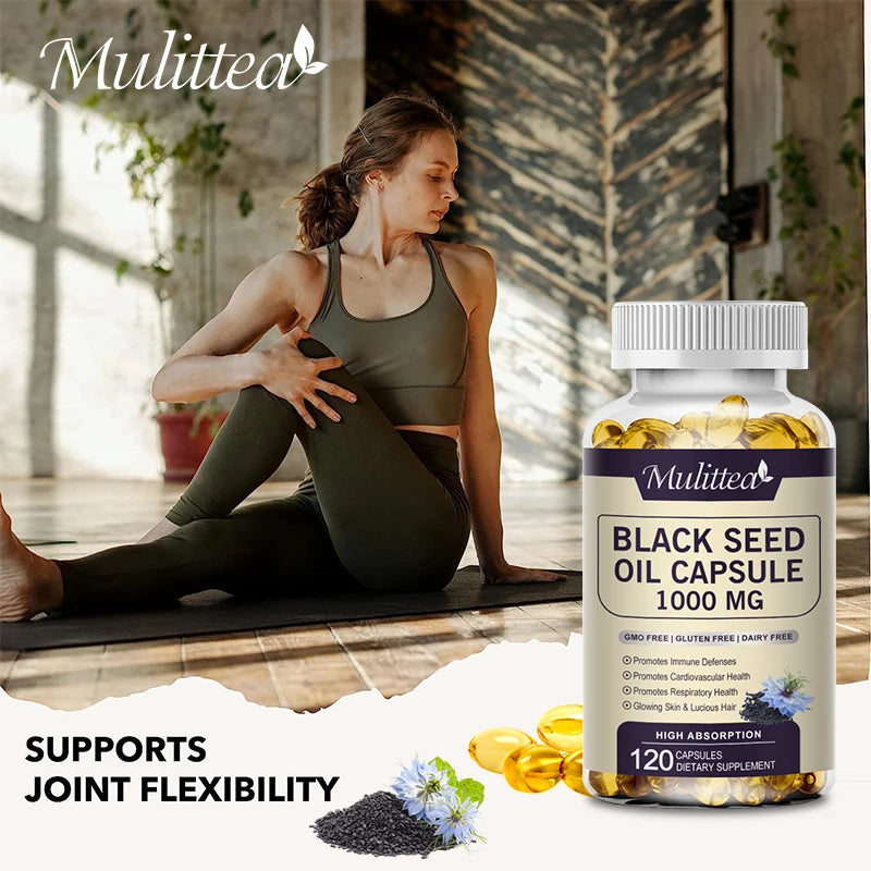 Black Seed Oil Capsules – Hair, Skin, Digestion, Immunity & Blood Pressure | 120 Count Peaceful Pleasures Health and Wellness