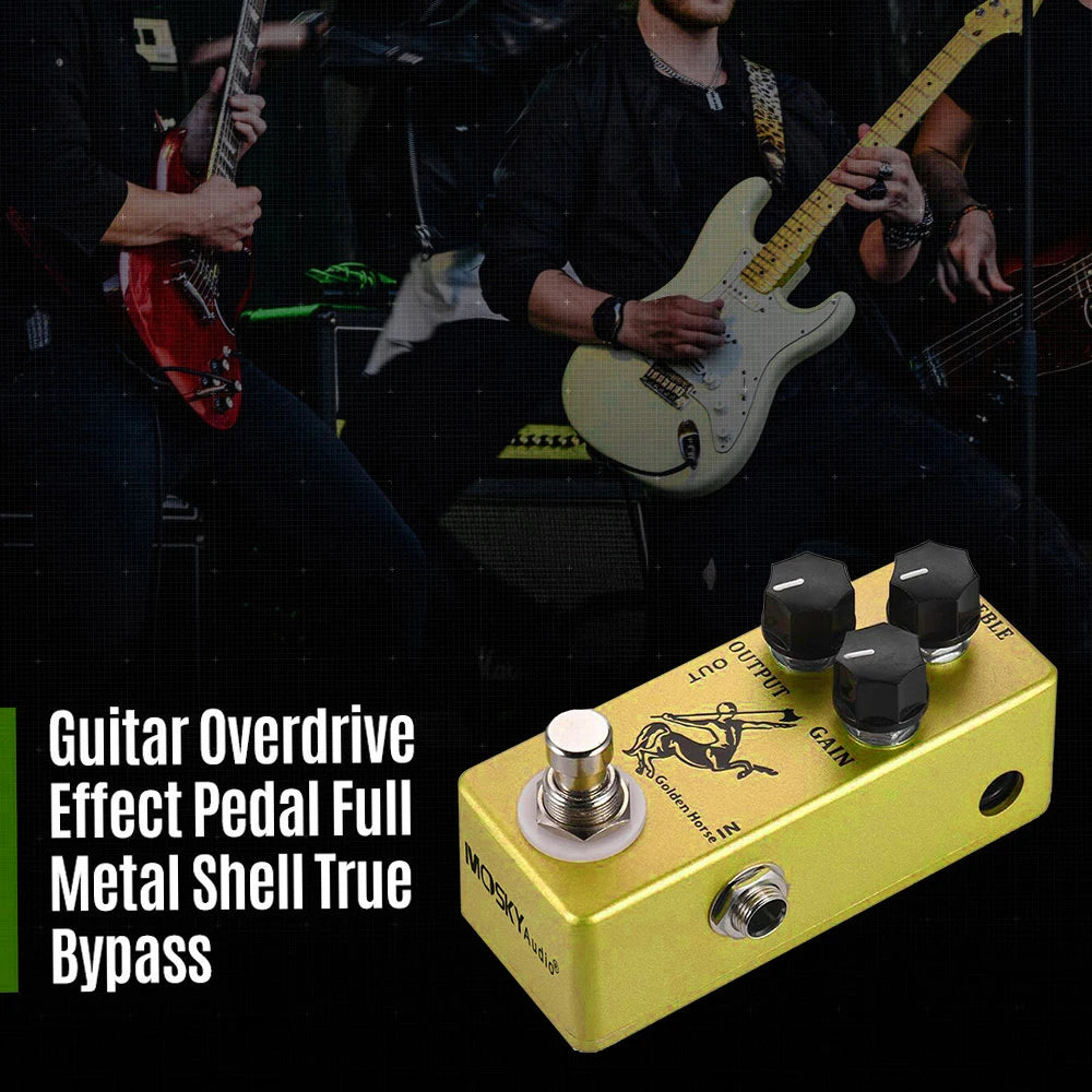 MOSKYAudio Golden Horse Guitar Overdrive Pedal | True Bypass