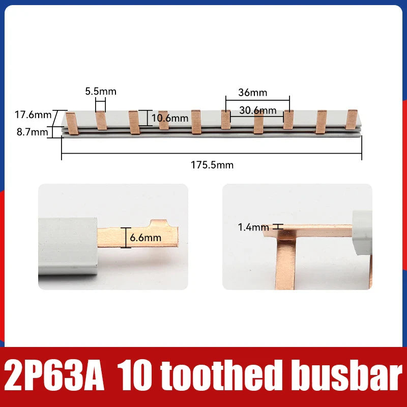 Copper Busbar Terminal Block 63A – MCB DZ47 Circuit Breaker Pin