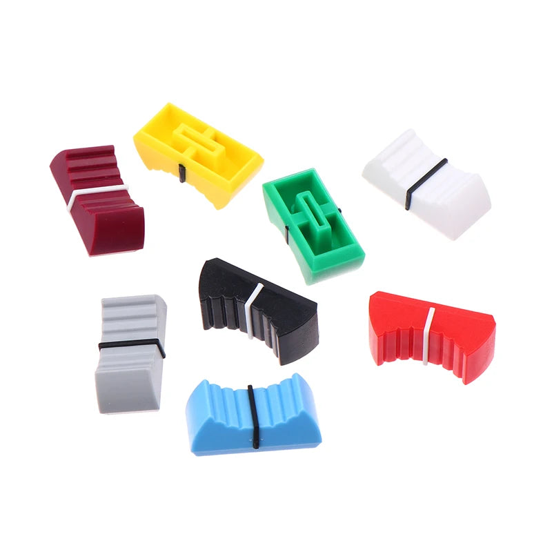Multicolor Plastic Mixer Push Key Cap Fader Knob Cap Touch Sensitive Slider Ribbed Mixer Desk Switch Knob Cap Length 24.5MM Peaceful Pleasures Health and Wellness