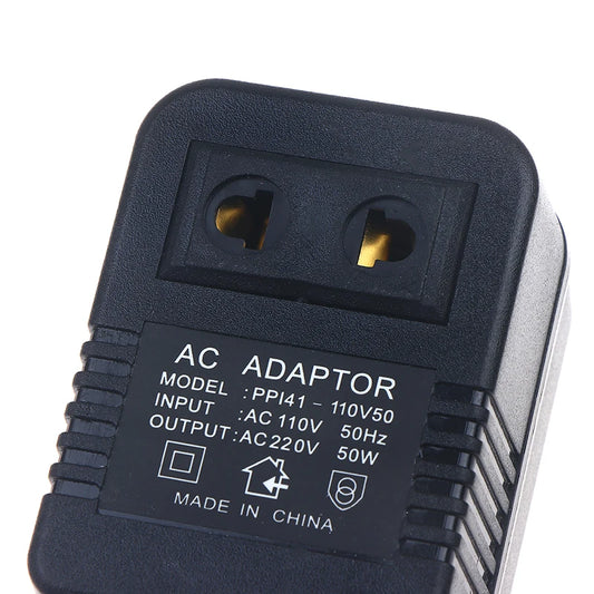 New EU US Plug Step Down Transformer Travel Adapter 220V To 110V Or 110 To 220V Converter 50W Voltage Converter Regulator Peaceful Pleasures Health and Wellness