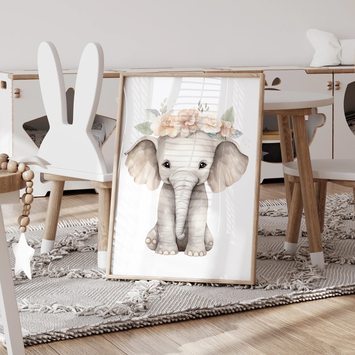 Elephant Leopard Giraffe Wall Art Prints Canvas Painting Poster Picture For Living Bedroom Kids Play Room Home Decor Peaceful Pleasures Health and Wellness G2545-1 30x40cm No Frame
