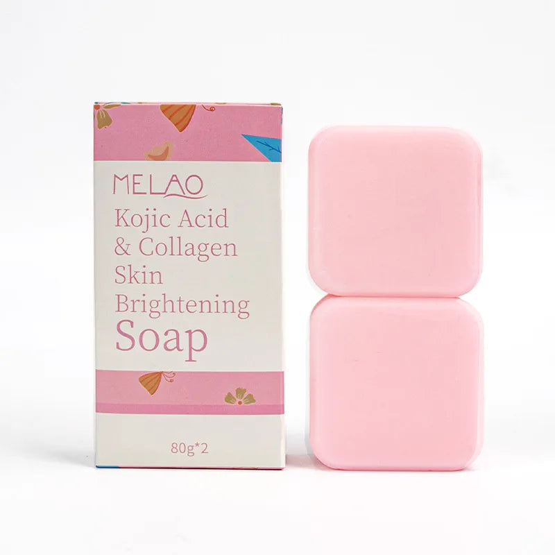 Kojic Acid Soap For Face And Body Bath More Radiant Gentle Cleansing Soap For Women Create a more even-looking Light Beige﻿﻿ Peaceful Pleasures Health and Wellness 80gx2pcs
