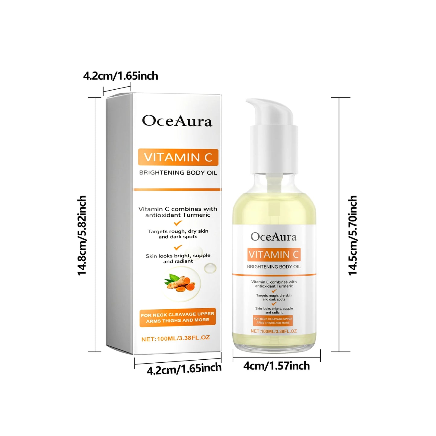 OceAura Vitamin C Brightening Body Oil | Moisturizing Dry Skin