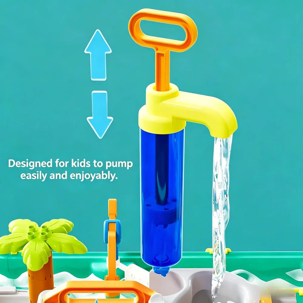 2-Tier Kids Water Table | 40" Outdoor Water Park Playset