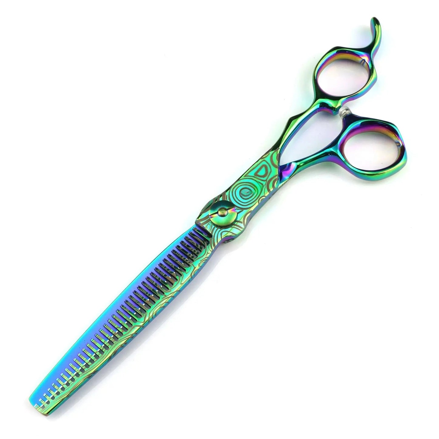 Professional Green JP440c Steel 7 '' Damask Pattern Hair Scissors Haircut Thinning Barber Cutting Shears Hairdresser Scissors Peaceful Pleasures Health and Wellness 7.0 thinning scissor