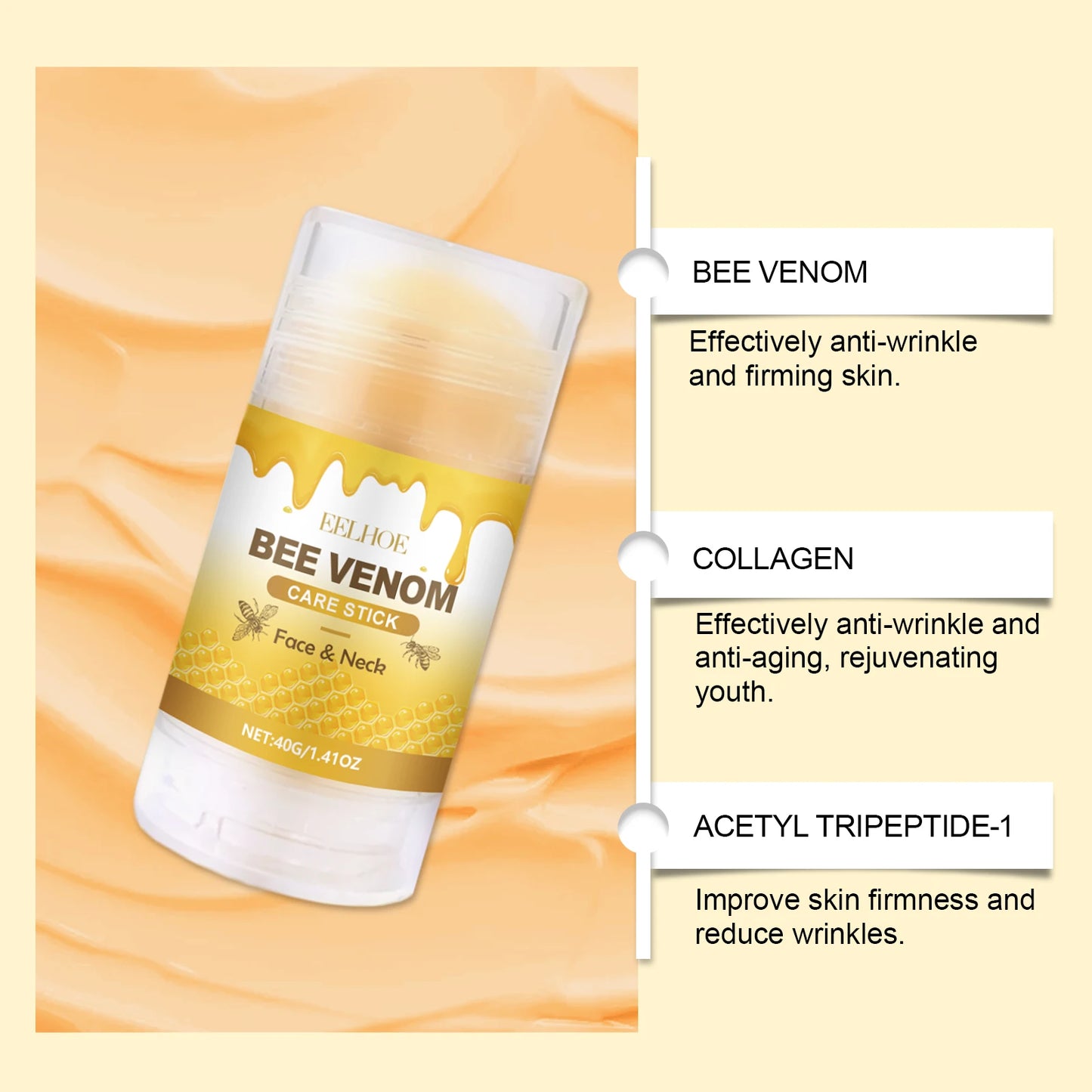 Bee Venom Neck Cream Stick – Collagen Lift & Firm 40g