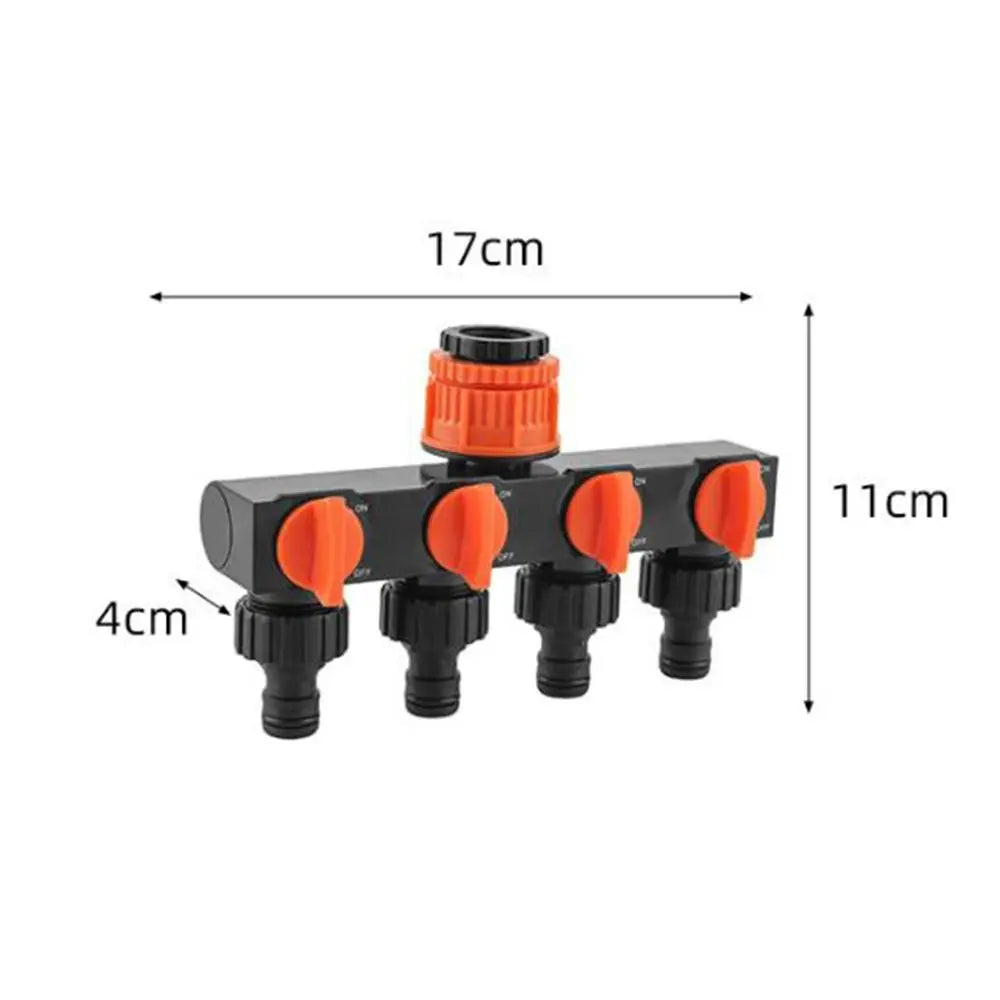 4-Way Independent Garden Hose Splitter With Valve Water Switch Hose Connector Splitter Faucet Connector Home Lawn Irrigation Peaceful Pleasures Health and Wellness