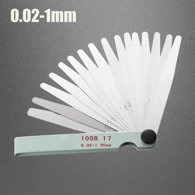 Professional 17 Blades Feeler Gauge Metric Gap Filler Feeler Gauge 0.02 To 1mm Gage Measurment Tool For Engine Valve Adjustment Peaceful Pleasures Health and Wellness