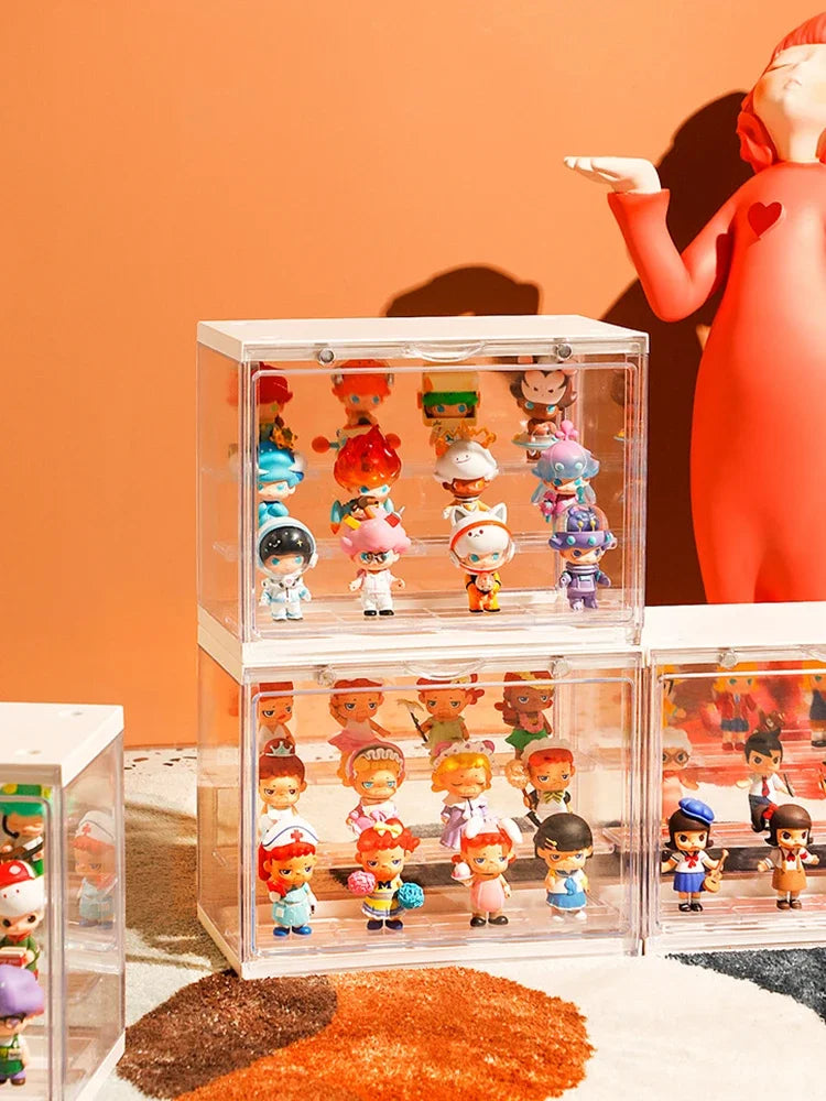 30x17x23cm Acrylic Blind Showcase Action Figures Storage Box Dolls Display Dust-proof Model Art-crafts Toys Storage Organizer Peaceful Pleasures Health and Wellness