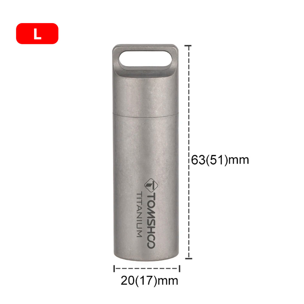 Tomshoo Titanium Mini Sealed Waterproof Storage Pill Box Perfume Case Pendants EDC Tools Eco-friendly Home Outdoor Pill Box Peaceful Pleasures Health and Wellness L