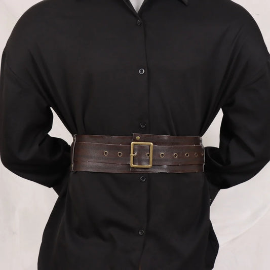 Women Wide Belt Gothic PU Leather Underbust Corset Crop Solid Peaceful Pleasures Health and Wellness StyleA
