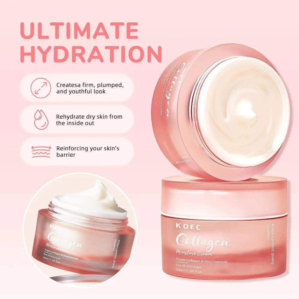 Collagen toner + triple collagen moisturizing cream, facial moisturizing moisturizing nourishing and brightening skin tone Peaceful Pleasures Health and Wellness