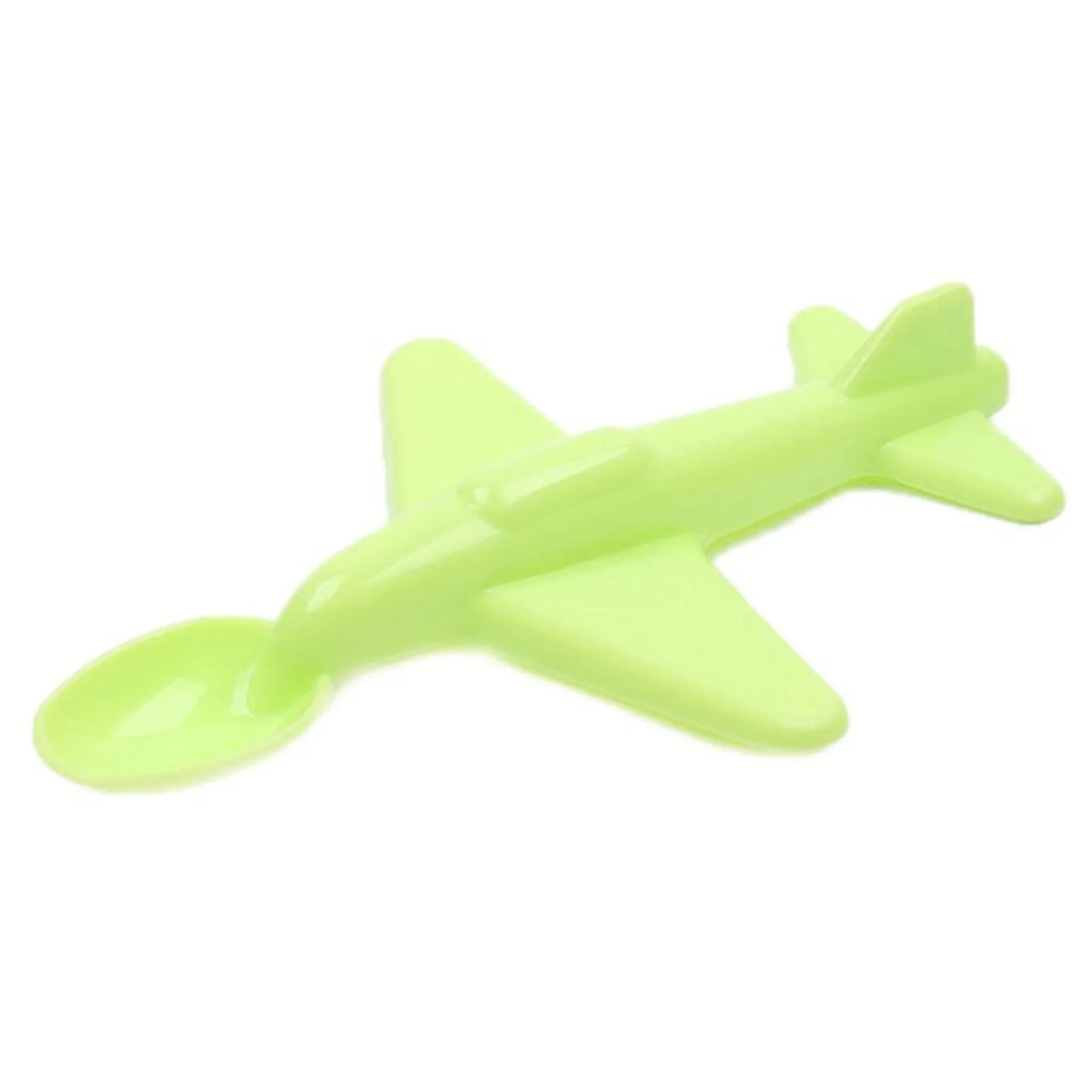 Airplane Shape Feeding Spoon For Baby Feeding Spoon Cute Tableware Safe Utensils Toddler Silicone Cutlery Training Spoon Peaceful Pleasures Health and Wellness Light Green One Size