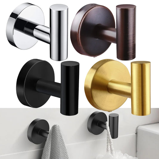 2Pcs Bathroom Towel Hooks Coat Hooks SUS 304 Stainless Steel Lavatory Wall Mount Heavy Duty Wall Hook for Bathroom Kitchen Hotel Peaceful Pleasures Health and Wellness