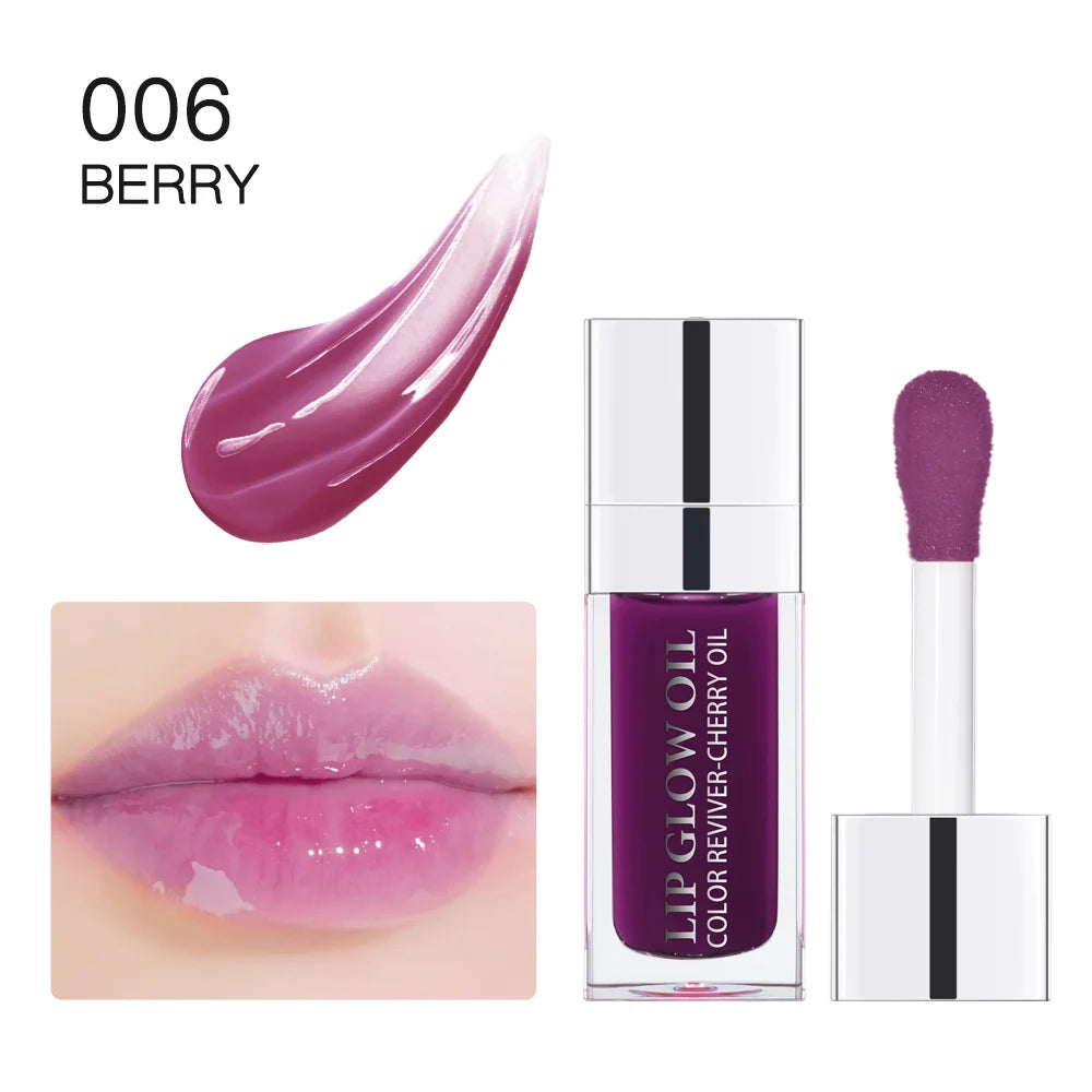 Crystal Jelly Moisturizing Lip Oil Plumping Lip Gloss Makeup Sexy Plump Lip Glow Oil Tinted Lip Plumper 6ml 1 Piece Peaceful Pleasures Health and Wellness 006 berry