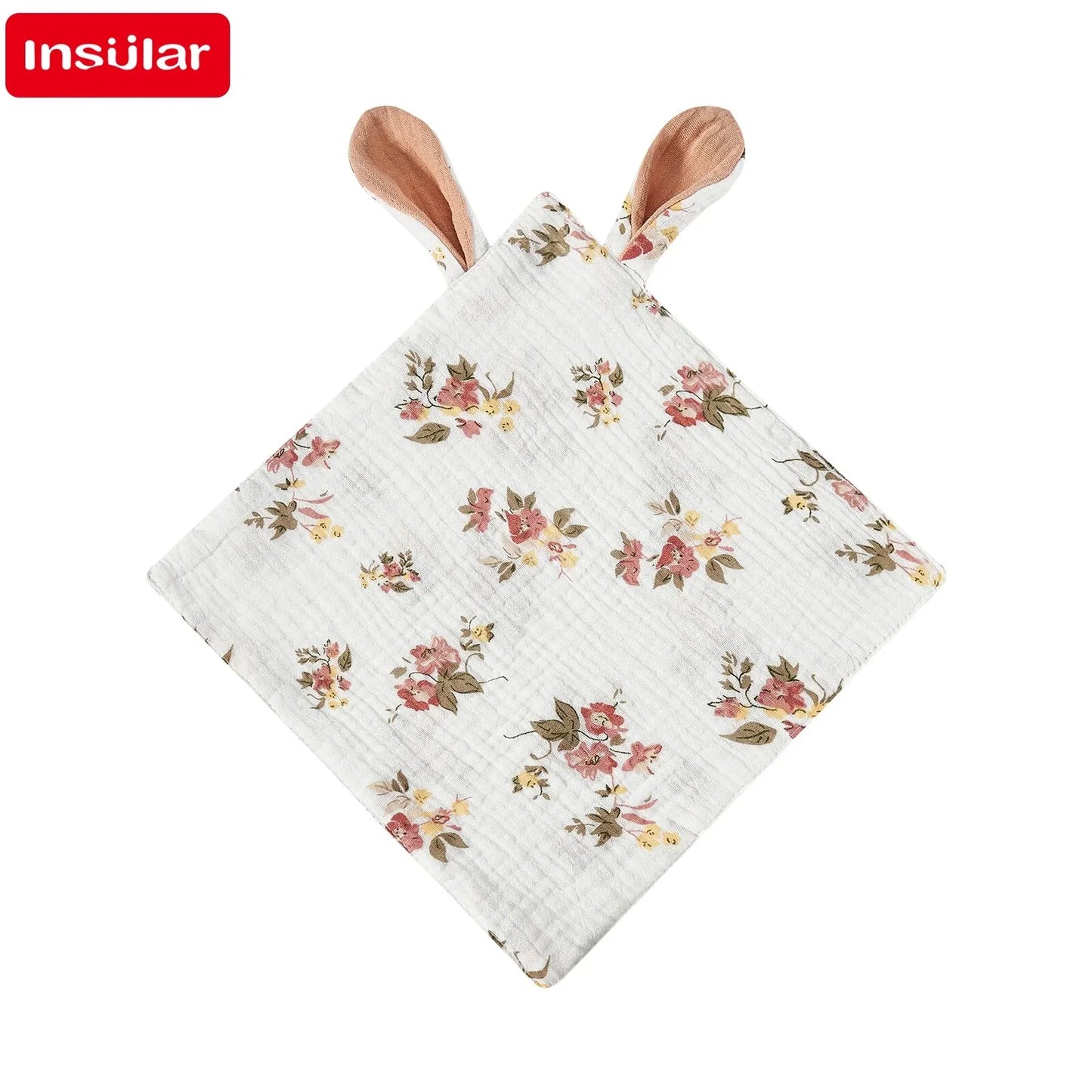 Baby Muslin Washcloths Cartoon Print Burp Cloths & Bibs 0–12M